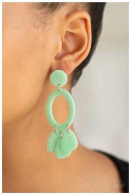 Sparkling Shores - Green Earrings