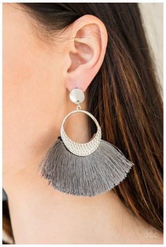 Spartan Spirit - Silver Tassel Earrings