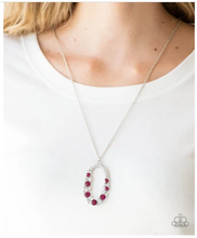 Load image into Gallery viewer, Spotlight Social - Pink Rhinestone - Silver Necklace