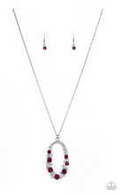 Load image into Gallery viewer, Spotlight Social - Pink Rhinestone - Silver Necklace