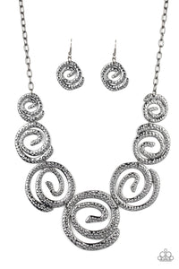 Statement Swirl - Black Necklace