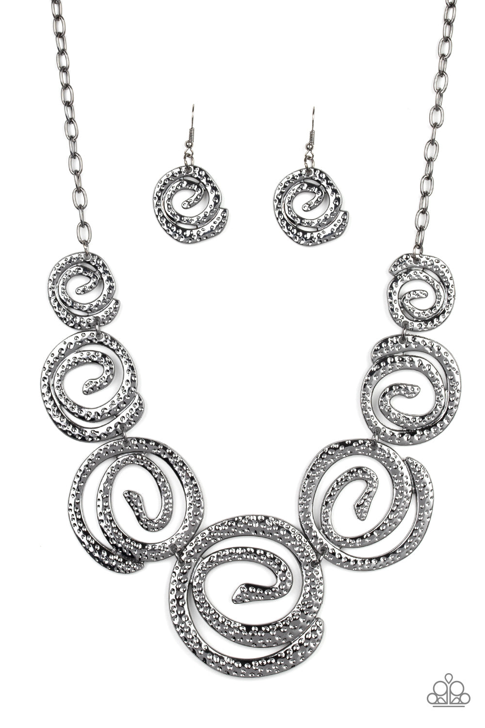 Statement Swirl - Black Necklace