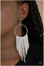 Load image into Gallery viewer, Streamlined Shimmer - White Earrings