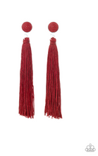 Load image into Gallery viewer, Tightrope Tassel - Red Earrings