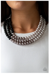 Times Square Starlet - Multi Black, Gray and Silver Pearl Necklace