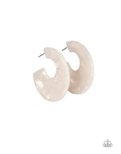 Load image into Gallery viewer, Tropically Torrid - White Acrylic - Hoop Earrings