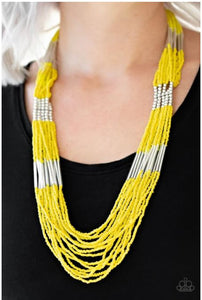 Let It BEAD Yellow Seed Bead Necklace