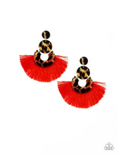 Load image into Gallery viewer, One Big Party ANIMAL - Red Earrings