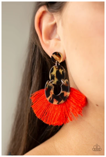 One Big Party ANIMAL - Red Earrings