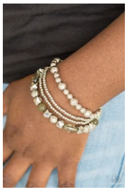 Babe-alicious - Green Beads - Set of 4 Bracelets