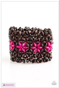 Bahama Babe - Pink Wooden Bracelet