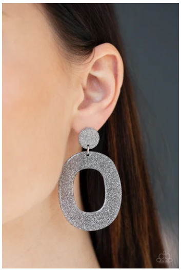 Miami Boulevard - Silver Acrylic Earrings