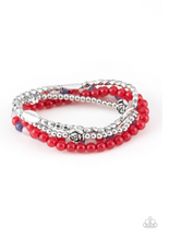 Load image into Gallery viewer, Blooming Buttercups - Multi - Red, White and Blue Beads