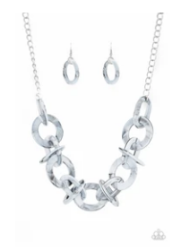 Chromatic Charm - Silver Acrylic - Necklace