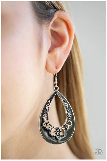 Compliments To The CHIC - Black Earrings