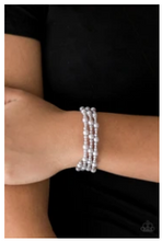 Load image into Gallery viewer, Classic Confidence - Silver Pearls - Wire Wrap - Coil Bracelet