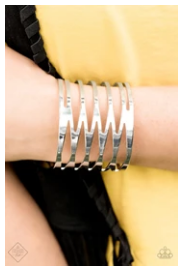 Keep Them On Edge - Silver Cuff Bracelet - Fashion Fix Exclusive July 2019
