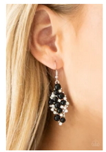 Load image into Gallery viewer, Famous Fashion - Black Beads - White Rhinestone-Earrings