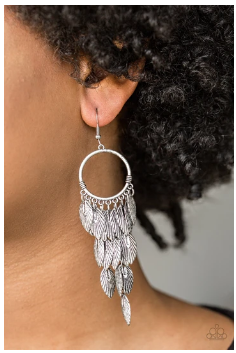 Feather Frenzy - Silver Earrings