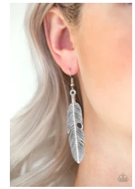 Feathers QUILL Fly - Silver Feather Earrings