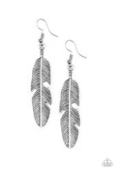 Feathers QUILL Fly - Silver Feather Earrings
