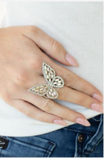 Flauntable Flutter-Multi Iridescent Ring