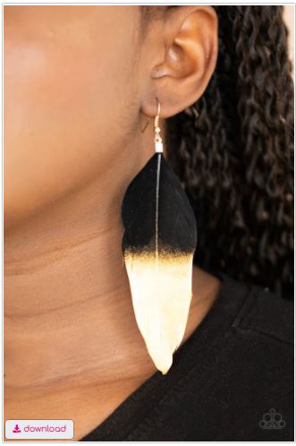 Fleek Feathers - Black Earrings
