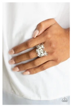 Load image into Gallery viewer, Flutter Flair - White Moonstone - Rhinestone Butterfly - Ring
