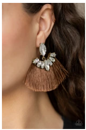 Formal Flair - Brown - Thread/Fringe - Earrings