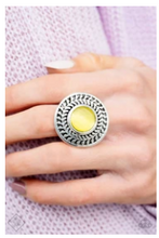 Load image into Gallery viewer, Garden Garland - Yellow Moonstone - Silver Ring - Fashion Fix April 2019