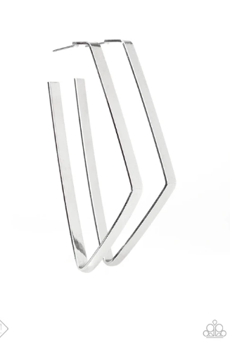 Geo Jam - Silver Hoop Earrings