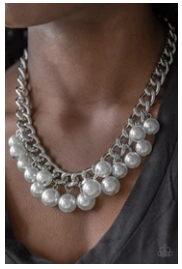 Get Off My Runway - Silver Pearls - Silver Chain Necklace