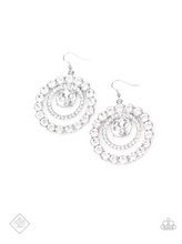 Load image into Gallery viewer, Glitzy Gamble- White and Silver Earrings
