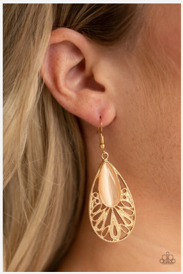 Glowing Tranquility-Gold Earrings