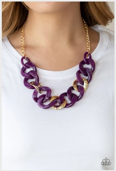 I Have A HAUTE Date - Purple Necklace