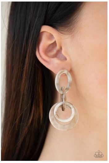 Havana HAUTE Spot - Brown Acrylic Hoop Earrings