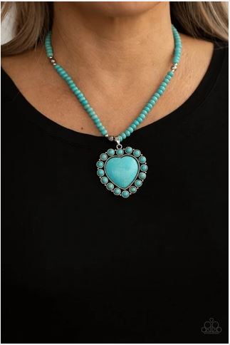 A Heart of Stone Blue Necklace