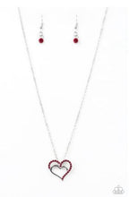 Load image into Gallery viewer, Heart To HEARTTHROB - Red - Rhinestones Necklace