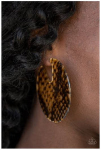 Hit Or HISS - Multi Tortoise Shell Acrylic Hoop 2 3/4" Earrings