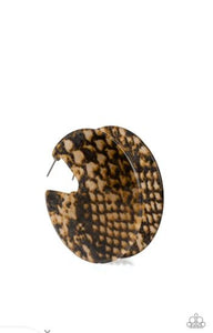 Hit Or HISS - Multi Tortoise Shell Acrylic Hoop 2 3/4" Earrings