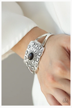 Load image into Gallery viewer, BIG House On The Prairie - Black western detailed hinged silver bracelet
