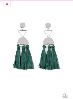 Tassel Trippin - Green Earrings