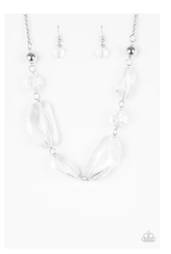 Luminous Luminary - White - Acrylic Necklace