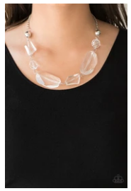Luminous Luminary - White - Acrylic Necklace
