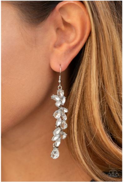 Unlimited Luster - White Silver Earrings