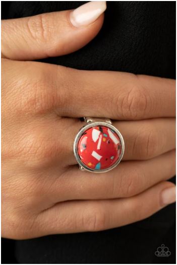 Marble Mosaic - Red - Ring