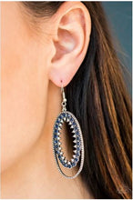 Load image into Gallery viewer, Marry Into Money - Blue Rhinestones - Earrings