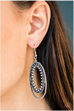 Marry Into Money - Blue Rhinestones - Earrings