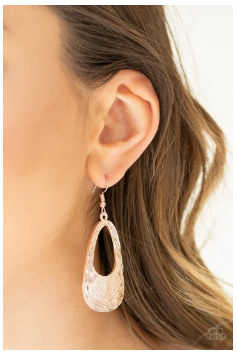 Mean Sheen - Rose Gold - Paparazzi Earrings