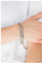 Load image into Gallery viewer, No Means NOMAD - Silver - Gray Stone Accents - 3 Chains Bracelet
